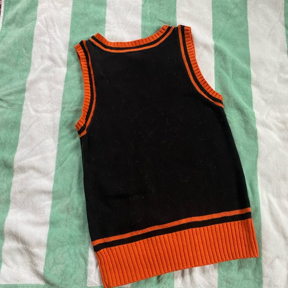 NWOT SZ S PUMPKIN KNIT SWEATER VEST - Picture 2 of 3